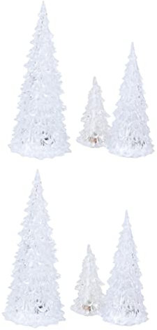 LABRIMP 2sets Weihnachtsbaum Home Party Dekoration Acryl Baum Ornament Bunte Beleuchtung 3 Größen Set 3 Stücke * 2