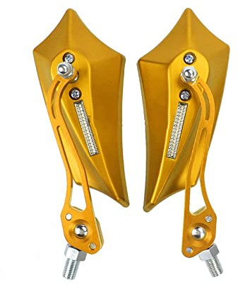 BOMATY Seite Rückspiegel Fahrrad Rückspiegel 10 Mm Adapter 7/8 Lenker 360 Grad Drehbare Seitenspiegel Mountainbike Elektrofahrrad Moped Scooter Spiegel Lenkerendenspiegel (Color : Yellow)