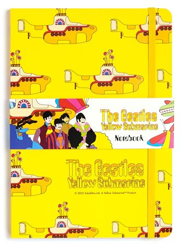 Puckator The Beatles Yellow Submarine Recycled Paper A5 Notebook - School Teacher Student Homework Study Planner Notepad - Collage University Essentials Journals Planners Jotter Uni Gifts Stationery