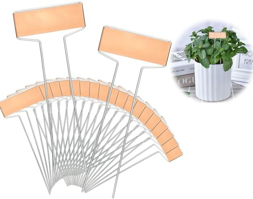 Vokowin 20 Stück 15,5 cm Kupfer-Pflanzenetiketten, Metall-Marker, Pflanzenschilder für Gemüse, Blumen, Topfpflanzen, Beschriftungsschilder für Beete, Kräuterschilder (K388-20)