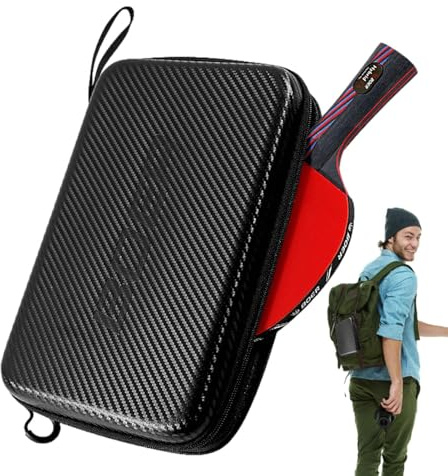 Generisch Tischtennis Tasche, Harte Tischtennis Tasche, Tischtennisschläger Hülle Schlägerhülle, Tragbar, Wasserdicht, Großes Fassungsvermögen, für 2 Tischtennisschläger und Mehrere Bälle
