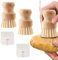 2 Piezas Cepillo Fregar Platos,Cepillo de Madera,Cepillo de Palma de bambú,Cepillo para Ollas,Cepillo para Lavar Platos,para Fregar Platos, ollas, sartenes, Fregadero de Cocina