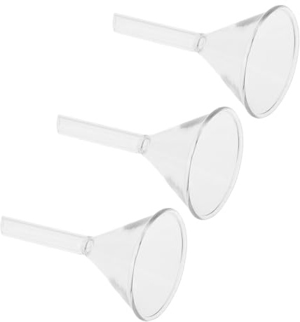 Tokidny 3 StüCk Glas Trichter Set Kleiner Transparenter Pulvertrichter FüR PräZises AusgießEn Labor Und Schule