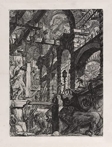 DLZJYIQV Dipinti Famosi Astratti Stampe Arte Murale Vintage il Piatto Bassorilievi Da Carceri di Battista Piranesi per L'arredamento del Soggiorno 60x90cm