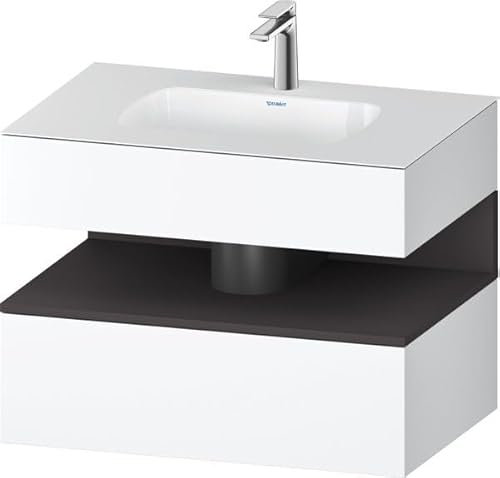Duravit Qatego lavabo encastrado con base de lavabo consola, 800x550x600mm, nicho grafito supermatt, QA4785080, Color: Blanco