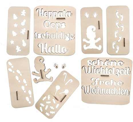 Panimel Wichtelschablonen-Set - zauberhafte Wichtelspuren Schablonen mit praktischem Griff, Wichtelzubehör, Wichtelabdrücke, für Weihnachtszeit