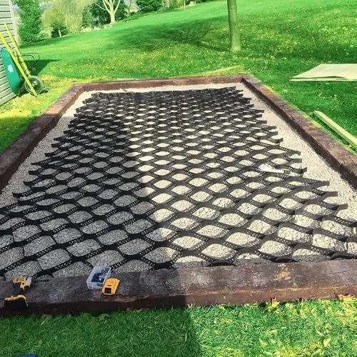 Grille De Sol GéOgrille De 2 Pouces De Hauteur, Pentes D'AméNagement Paysager D'AlléE, Grilles Stabilisatrices De Gravier De Pois, SystèMe De PavéS PerméAbles(2x8m(6.5x26ft))
