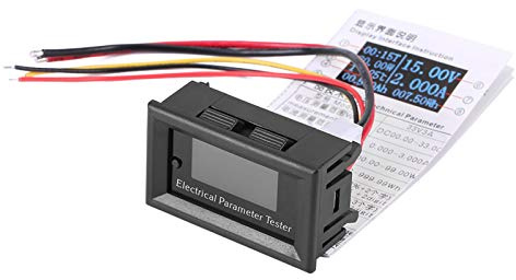lectrical Parameter Meter,7 in 1 Multifunction OLED Electrical Parameter Tester Voltage Amp Current Power Energy Tester (33V/10A white)