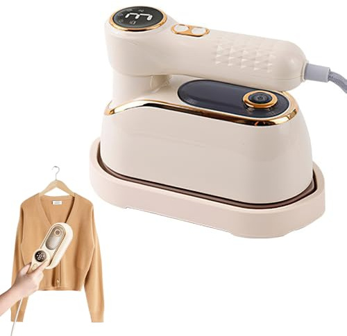 Dhqkqg Travel Steamer for Clothes,Travel Clothes Steamer Portable Iron,LCD Screen 2 in 1 Mini Portable Handheld Stm Iron,1200W Steamer Clothing with 180°Rotatable Handle,for Travel,Home,Office