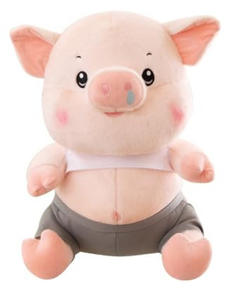 AQCQDQ Schwein Stofftier Riesen Kuscheltier, Schwein Plüsch Spielzeug, Schweinchen Plüschtier, Kuscheltier Schwein Puppe Spielzeug Schlafen Umarmung Kissen, Stofftier Schweine für Kinder (25cm,Rosa)