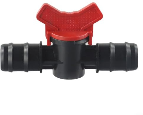 PP Connector Shut-off Ball Valve For PE Pipe PN4 Drip Hose 16 20 25 Mm, Garden Irrigation System Part, Water Flow Control, Pond Construction Aquaculture Industry Use(25mm x25mm)