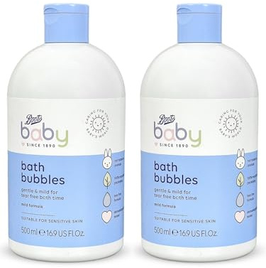 2x Bōots Baby Bath Bubbles - Gentle & Mild For Tear Free - Mild Formula | Suitable For Sensitive Skin | 500mL Each [TWIN PACK]