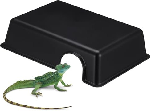 HOUDERCO Reptilienhöhle Kunststoff Versteck Mit Kletterloch Realistische Unterschlupf Dekoration Für Aquarien Und Terrarien Schildkröten Und Eidechsen