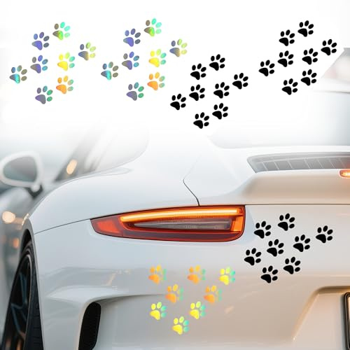 4 Autocollants Patte Chat et Chien – Pour Auto – Pour Véhicule – Sticker | Sticker Voiture Personnalisable Pour Auto – Moto et Heckscheibe – Déco Tuning Stylée – Autocollant Animal Design
