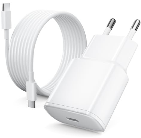 Chargeur Rapide pour iPhone 17/16/15, 1M Chargeur USB C avec câble, Compatible avec iPhone 17/17 air/16/15 (Pro/Pro Max/Plus), iPadPro/Air 2024 et 10e génération, 25W Adaptateur Secteur PD 3.0