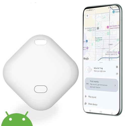 Smart Tag Android, 1 Pack Localizador Bluetooth Compatible con Google Find My Device, Tag Tracker para Llaves, Maletas y Carteras, IP67 Resistente al Agua, Blanco (Solo Android)