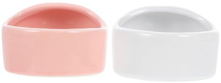 UPKOCH Cuencos De Comida para Hámster y Conejos De Cerámica Resistentes Al Desgaste, Lavables, 2 Piezas (Rosa y Blanco), Aptos para Uso Hogar, Mascotas Pequeñas como Erizos y Chinchillas