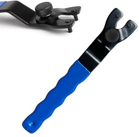 ANMOYIXIA Angle Grinder Adjustable Spanner, Universal 10-52mm Angle Grinder Spanner Key with Non-Slip Plastic Coated Grip Angle Grinder Pin Wrench (Blue Black)