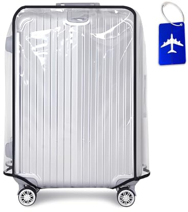 HMCEY Housse Protection Valise Transparente 30 Pouces,Protection Valise de Voyage Imperméable,Suitcase Cover Luggage,Protège Valises avec Étiquette à BagageCouverture de Bagage Anti Poussière