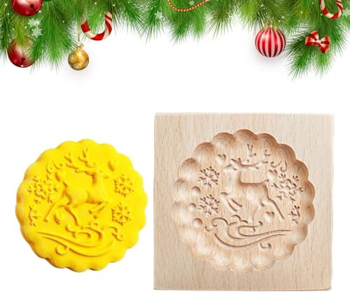 Rechory Emporte-pièce sculpté Père Noël, élan et bonhomme de neige - Outil de cuisson pour les vacances, les sablés, les gâteaux, les pâtisseries, les desserts, les fêtes, la maison, le restaurant