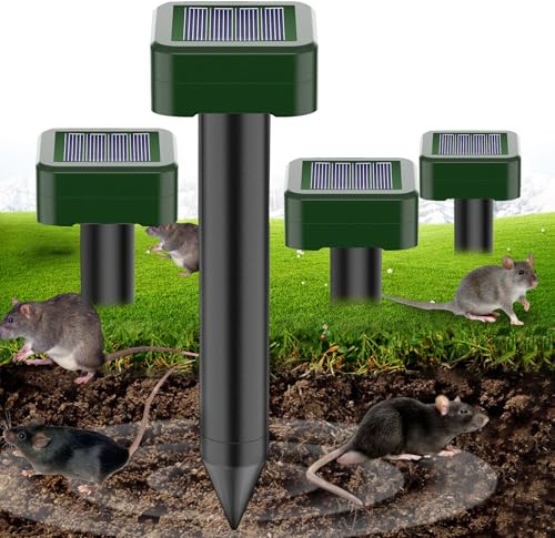 Scaccia Talpe Ultrasuoni Solare, 4 PCS Dissuasori Per Talpe, Repellente per Topi, Ultrasuoni per Topi, Repellente Talpes Ultrasuonis Solare con Impermeabile, per Talpes, Anti Talpess, Gopher