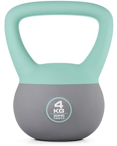 Core Balance Soft Kettlebell | Strength & Endurance Training, Soft-Touch PVC, Impact-Reducing Design, Ergonomic Handle, Anti-Slip Base, Colour-Coded Weight