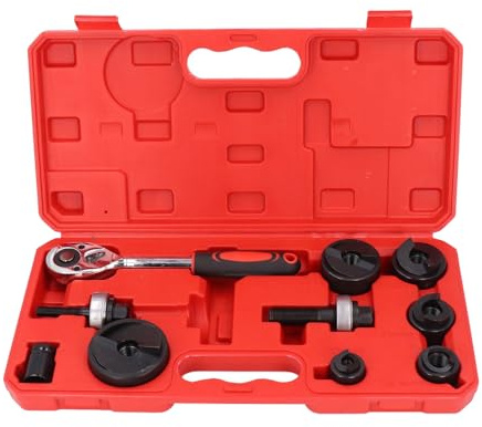 Luocute Kit de Perforador con Trinquete, Juego de Cortador de Orificios Manual, Juego de Sacabocados con Trinquete Manual para Conductos Eléctricos de 1/2 a 2 Pulgadas con Caja de