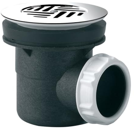 valentin 5752000000000 tappo sifone per piatto doccia, diametro 60 mm, in plastica, uscita laterale, da avvitare o incollare