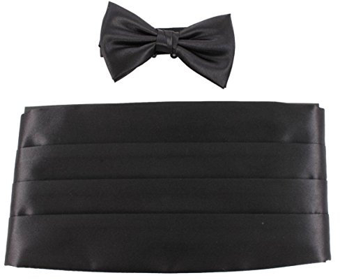 Knightsbridge Neckwear Schwarz Fliege und Kummerbund Set