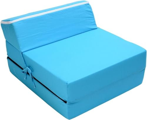 Best For Kids Kindersessel für Spielen, Schlafen und Sitzen, verstellbar, hochwertig, 3-in-1, mit Matratze (Hellblau, 60x160x12)