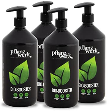 PFLANZWERK® Pflanzendünger BIO-BOOSTER - 100% Biologisch - 100% Vegan - NK-Flüssigdünger 4l *Langzeitwirkung* *Perfekter Grünpflanzen, Obst und Gemüse Bio-Dünger* *Premium Markenqualität*