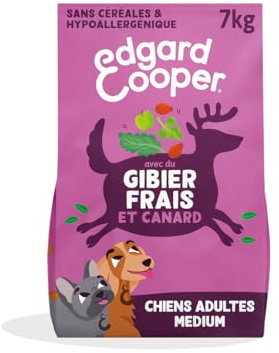 Edgard Cooper Croquettes Chien Sans Céréales, (Chevreuil & Canard, 7kg), Viande fraîche et protéiné, Nourriture Naturelle pour Chien Adulte, Hypoallergénique, Sans sucres ajoutés