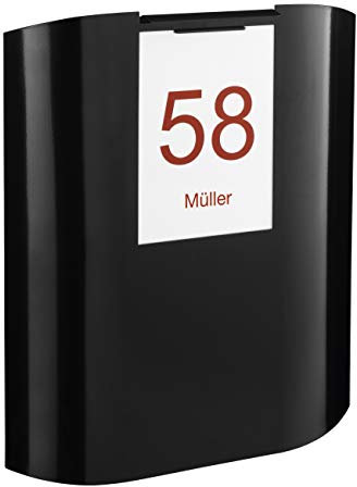 MEFA Briefkasten UFO 650 (Farbe Tiefschwarz, Einwurfklappe oben, Entnahme vorne, Größe: 538x460x164 mm) 650100M