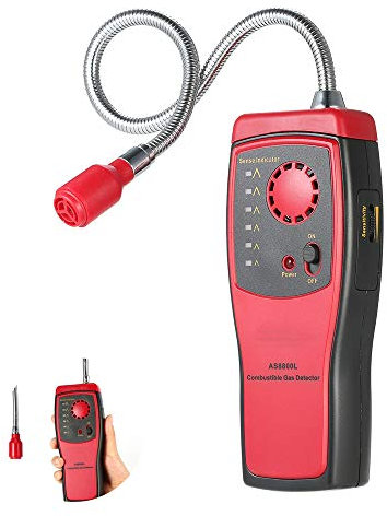 JHYM Detector de Gas Combustible, Sensor de Gas inflamable portátil, Gas Natural Fugas Tester con Alarma Sonido de la luz, sensibilidad Ajustable - para la Casa Cocina Restaurante Almacén