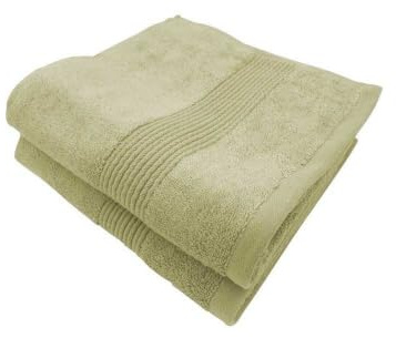 Alpes Blanc Set of 2 Cotton and Bamboo Bath Towels - 600gsm - Bamboo Colours - Taupe, Bamboo Towel Sizes - 100 x 150 cm