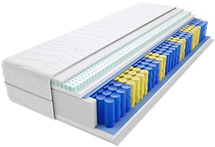 Godre Matratze 80x190 cm Doppelmatratze, H3 Mittelfest Federkernmatratze, Taschenfederkernmatratze 19 cm Hoch Latex Hypoallergene, HR-Schaum, Wendematratze mit Klimafaser, Gesteppter Bezug Sedan
