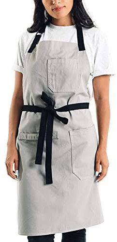 ALCKO Werkzeugschürze for Schreiner, Robuste Arbeitsschürze, wasserdichte Gewachste Leinenschürze Geeignet for Küche, Garten, Keramik, Handwerk, Werkstatt, Garage (Color : Grey, Size : XL)