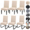 Stuhlhussen 4 oder 6er Set Stretch Stuhlhussen Abnehmbare waschbar Spandex Stuhlüberzug Stuhlbezug Stretch Universale für Hotel, Zeremonie, Bankett, Restaurant, Zuhause(6er Set, Beige)