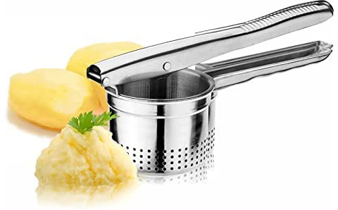 Presse-purée presse-agrumes manuel en acier inox ustensile de cuisine multifonction pour fruits légumes purées soupes accessoire résistant pratique presse ergonomique