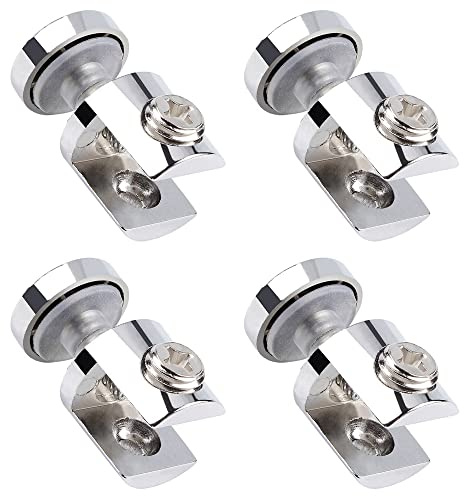 4 Pcs Glass Clamp Clip Adjustable Glass Bracket Glass Shelf Brackets Solid Glass Clamp for Glass Cabinet Kitchen Table Shelves for 5-10mm Thick Glass