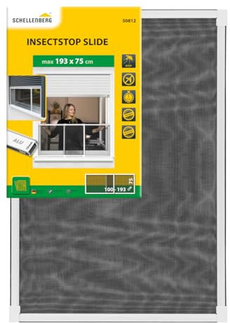 Schellenberg 50812 Protección antiinsectos corredera para Ventanas con persianas (máximo 193 x 75 cm) blanco