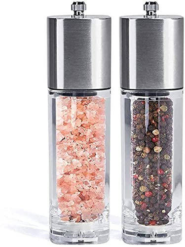 TONZN 2 Salt Factory Pepper Mill Stainless Steel Chili Mill for Kitchen Salt Mill Salt and Pepper Mills