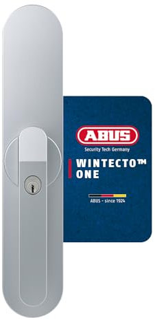 ABUS Fensterantrieb WINTECTO One – Smarter Fenstergriff für Fenster, Balkon- und Terrassentür – mit Alarmfunktion – einfache Montage ohne Bohren – Silber, verschiedenschließend