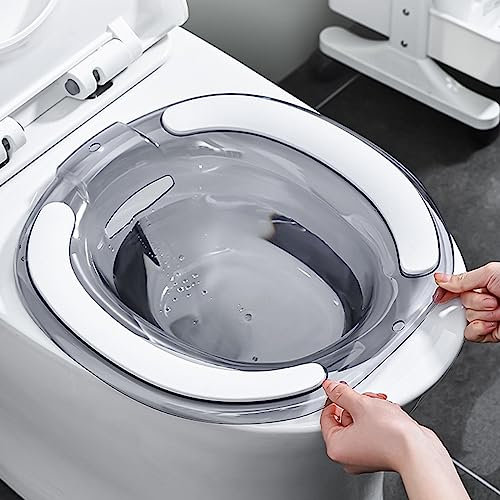 Sitzbad für Toilettensitz, Hämorrhoiden, Postpartum-Pflegebecken, Sitzbadewanne, faltbar, mit Spülung, schwangere Frauen, Einweichbecken, Verwendung für die Behandlung von Entzündungen, tiefere S