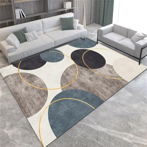 RUGMRZ Webteppich Kinderteppich Rutschfester grau-Blauer einfacher Wohnzimmerteppich Flächenzubehör modern verformungsfrei Deko Outdoor Terrasse 160X230CM