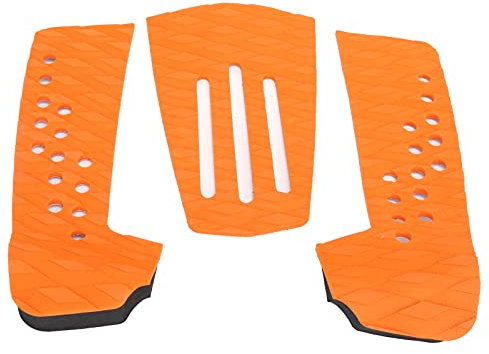 Gonetre Extremsport 3 Stück Surfbrett-Traktionspad, rutschfest, Feuchtigkeitsbeständig, Surfdeck-Matte Skimboard-Zubehör (Orange), 35 X 16 X 7 cm, Surf-Segelboot (Orange)