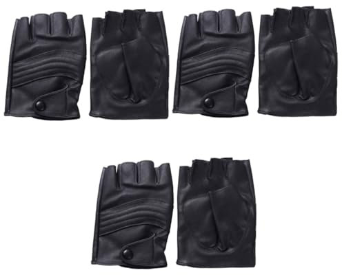 SAFIGLE 3paare Fingerlose Fitnesshandschuhe Aus Kunstleder rutschfeste Outdoor-Handschuhe Für Training Und Radfahren Atmungsaktiv Und Komfortabel Für Damen Und Herren