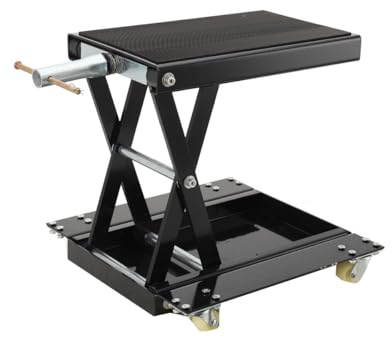 Cozyel Motorradheber Motorradhebebühne mit Rädern, bis 500kg 1100Lbs, höhenverstellbarer 120–390mm Hebescheren-Mittelständer,Montagebock Motorrad Hebebühne Heber Montageständer für die Motorradwartung