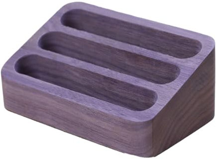 awakentti Visitenkarten-Organizer, Visitenkartenhalter aus Holz für den Schreibtisch, 3 Ebenen, 3 Fächer, Visitenkartenständer, Visitenkartenhalter für Büro, oval (B)