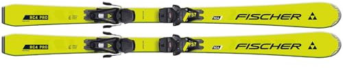 FISCHER Junior's RC4 PRO Snow Sports vielseitige wendige steife Seitenwandkonstruktion Alpin-Rennski mit FS 7 GW CA JRS Bremse 78 [H] Bindungen enthalten, 120